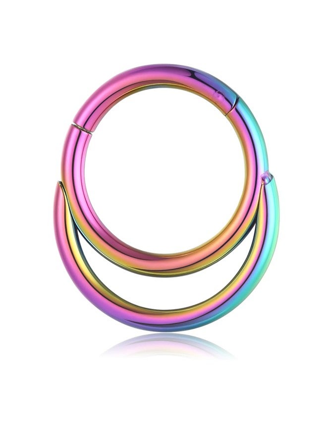 Lantine 8mm Septum Ring Helix Daith Rook Piercing jewelry 316L Surgical SteelHinged Crescent Moon Tragus Cartilage Hoop Earring 16g - Image 1