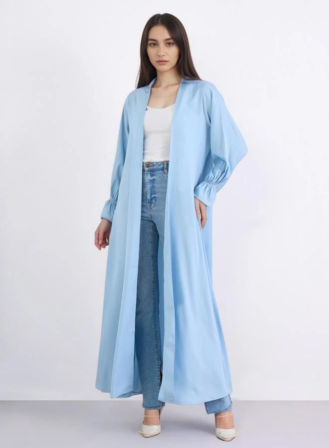 Amirah Amirah Solid Frill Sleeves Front Open Abaya