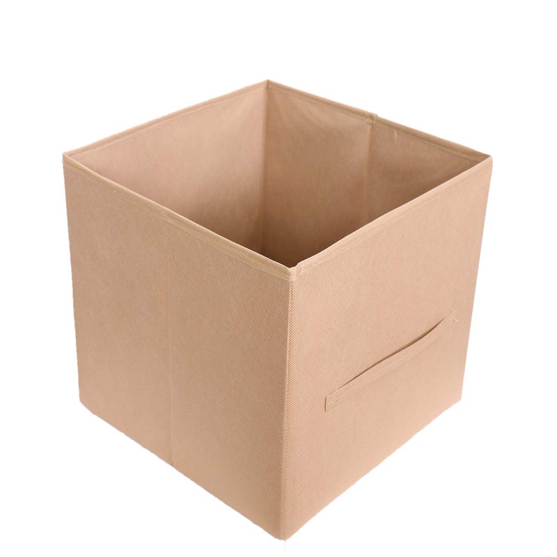 MBW Storage Organizer, Cube, Storage Box I Non-Woven Fabric Storage Box for Home Pack of 1, Biscuit - Image 2