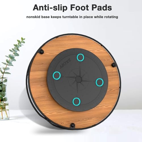 AXTEE Lazy Susan Turntable Organizer for Cabinet Pantry Kitchen Countertop Refrigerator Cupboard, Pine Wood, 9", Carbonized Black - Image 5