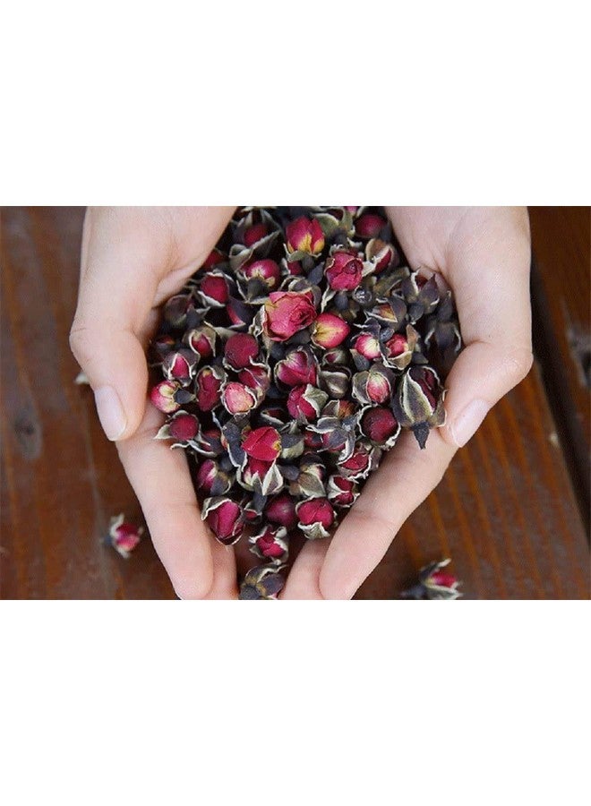 TooGet Fragrant Natural Deep Red Rose Buds Rose Petals Pure Dried Golden-Rim Rose Flowers Wholesale, Culinary Food Grade - 8 Oz - Image 2