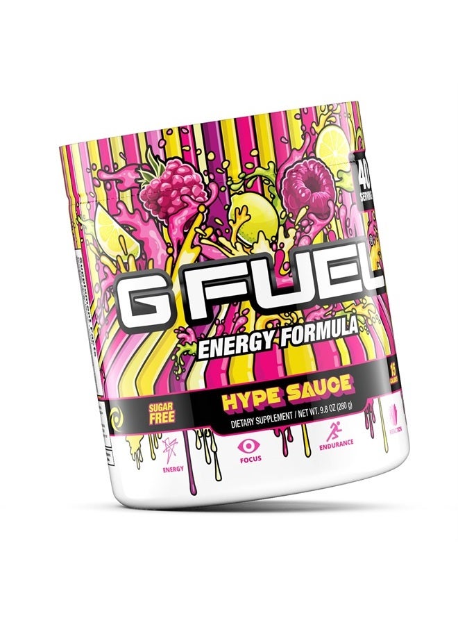G Fuel مسحوق طاقة هايبي صوص، خالي من السكر، مكمل كافيين نظيف للتركيز، قابل للخلط مع الماء، بنكهة ليمون التوت، أحماض أمينية للتركيز، مزيج من الفيتامينات + مضادات الأكسدة، 9.8 أونصة (40 حصة) - Image 2
