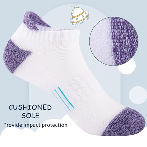 Comfoex Girls Socks Ankle Athletic Socks For Kids 4-6 6-8 8-10 Years Old Short Socks With Cushioned Sole 8 Pairs - Image 4