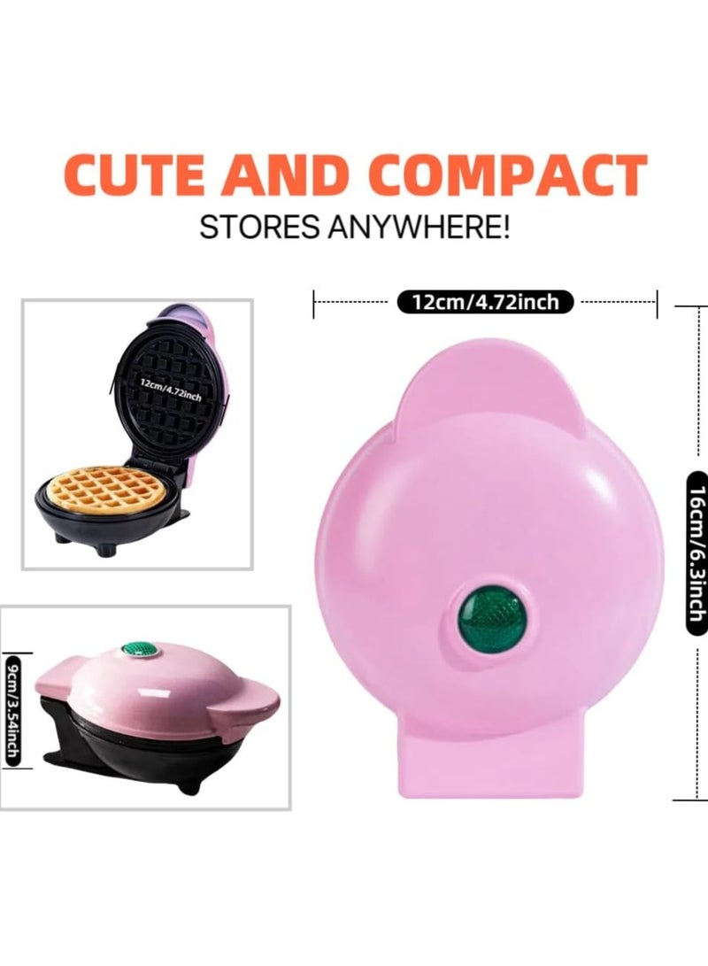 هالامين مكواة وافل صغيرة لصنع الوافل الكلاسيكي، لون وردي - Image 2