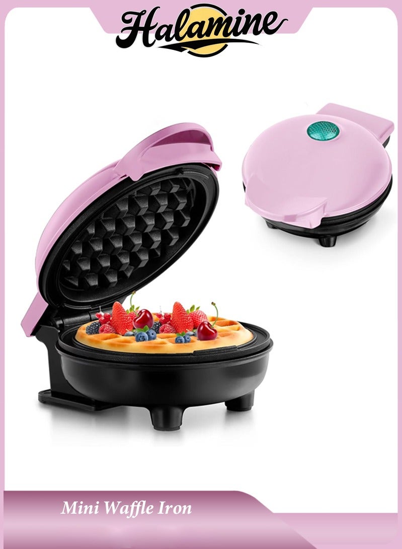 هالامين مكواة وافل صغيرة لصنع الوافل الكلاسيكي، لون وردي - Image 1