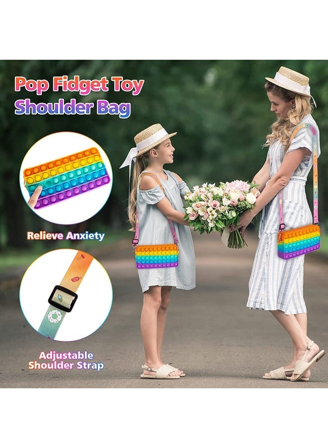 AK ANOLIHK AK ANOLIHK Pop It Fidget Toys,Push Pop Bubble Fidget Sensory Toy,Autism Special Needs Silicone Stress Relief Toy, Gifts for Kids Adults (POPIT Sling Bag)  - Image 2