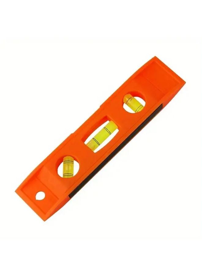 مستوى فقاعة مغناطيسي برتقالي 6 بوصة مع 3 أنابيب أكريليك متين لتركيبات الكهرباء - Image 1