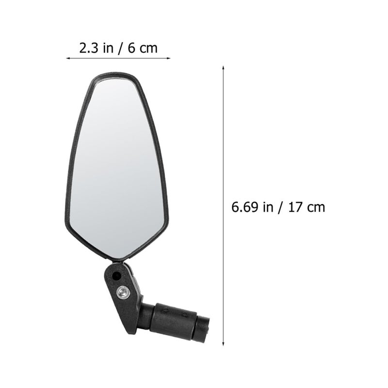 Foldable Acrylic Bicycle Rearview Mirror Black for Mountain Cycling Safety Rear Vision - Image 3