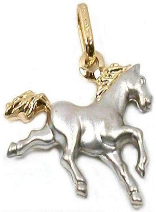 FindingKing 14K White Gold Horse Pendant Charm - Image 1