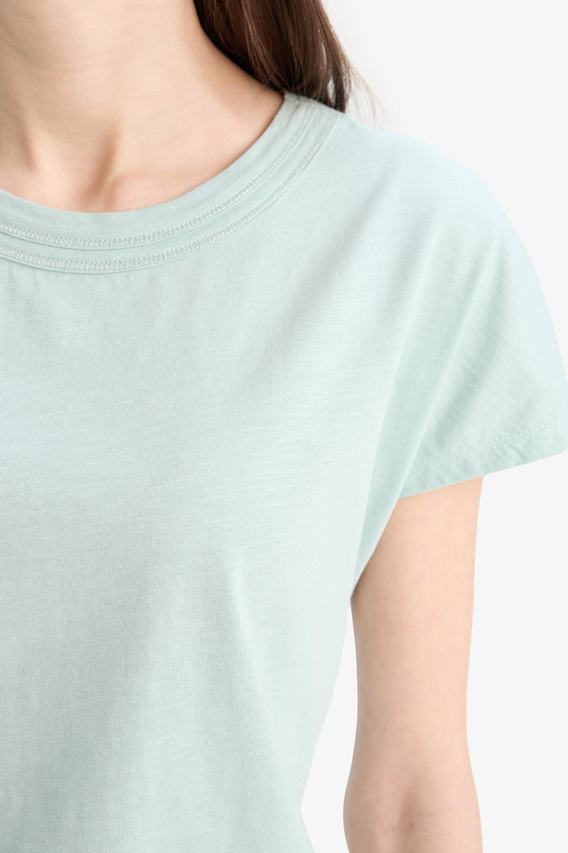 DeFacto Woman Traditional Crew Neck Flamy Cotton T-Shirt  - Image 5