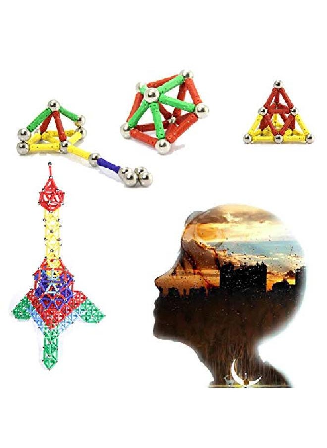 Veatree - 160Pcs Magnetic Building Sticks Blocks Toys, Magnet Educational Toys Stem Toys For Kids And Adult, 3D Nontoxic Building Toy With Storage Bag - Image 1