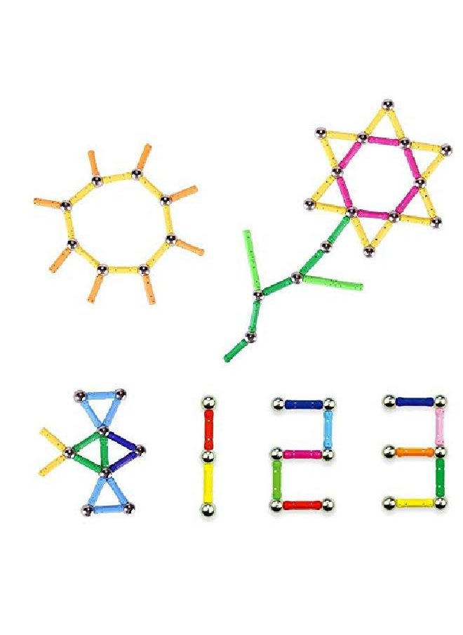 Veatree - 160Pcs Magnetic Building Sticks Blocks Toys, Magnet Educational Toys Stem Toys For Kids And Adult, 3D Nontoxic Building Toy With Storage Bag - Image 1