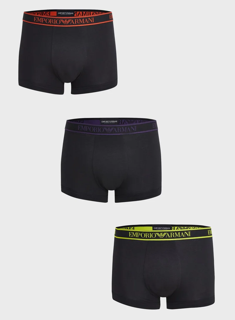 EMPORIO ARMANI 3 Pack Logo Band Assorted Briefs