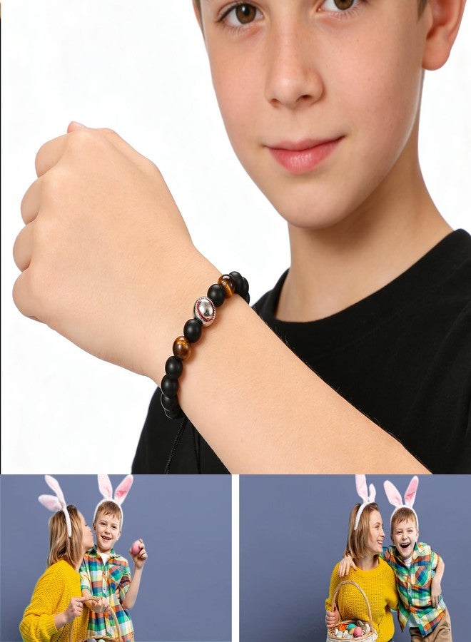 Lamyba Baseball Bracelets for Boys, Baseball Easter Basket Stuffers,Easter Christian Gifts, Adjustable Baseball Bracelets for Teens, Teams, Son, Grandson Brother, Black - Image 4