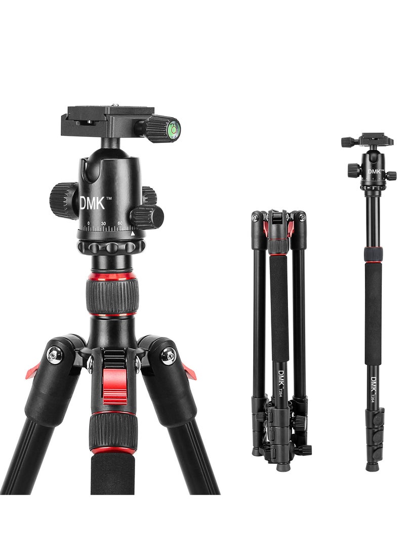 DMK Power T264 Tripod 68.9inch 175cm 2in1 Tripod and Monopod Lightweight Portable Tripod for SLR DSLR Cameras with tripod bag Load up to 5Kg  - Image 1