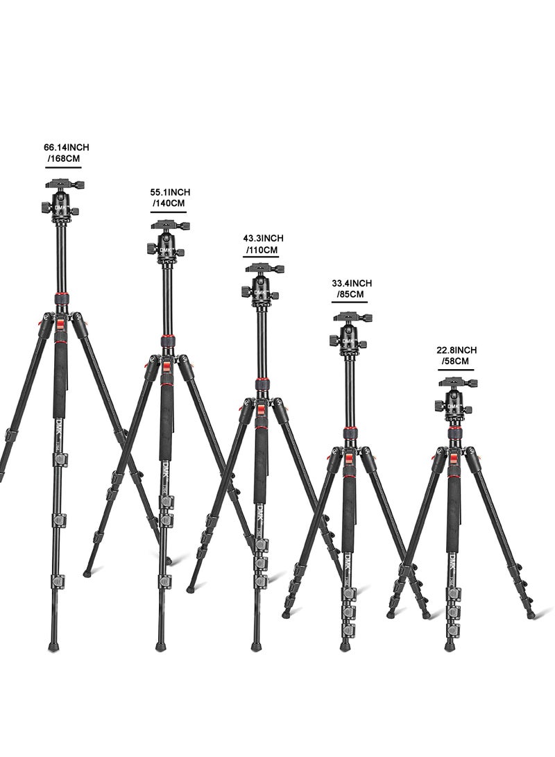 DMK Power T264 Tripod 68.9inch 175cm 2in1 Tripod and Monopod Lightweight Portable Tripod for SLR DSLR Cameras with tripod bag Load up to 5Kg  - Image 3