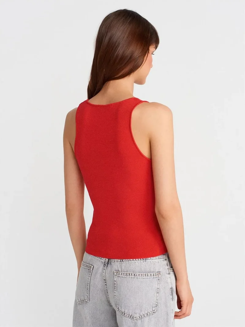 ديلفين Dilvin Ribbed Sleeveless Cami Blouse