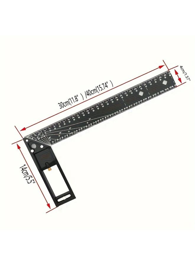 Ergonomic Multi Angle Ruler 40cm Precision Tool for Woodworking and Industrial Use Durable Metal Construction - Image 3