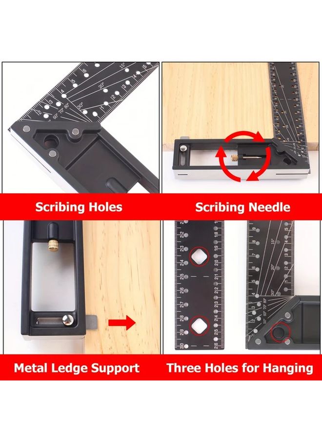 Ergonomic Multi Angle Ruler 40cm Precision Tool for Woodworking and Industrial Use Durable Metal Construction - Image 5