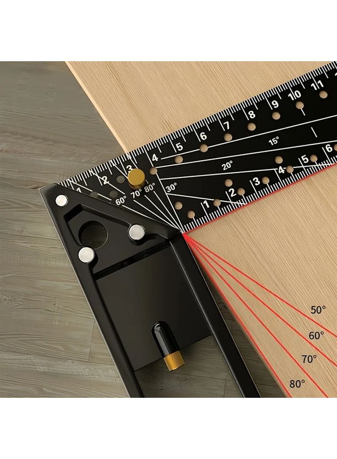 Ergonomic Multi Angle Ruler 40cm Precision Tool for Woodworking and Industrial Use Durable Metal Construction - Image 2