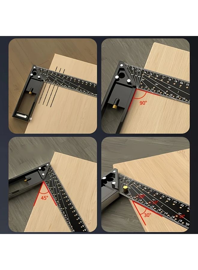 Ergonomic Multi Angle Ruler 40cm Precision Tool for Woodworking and Industrial Use Durable Metal Construction - Image 4