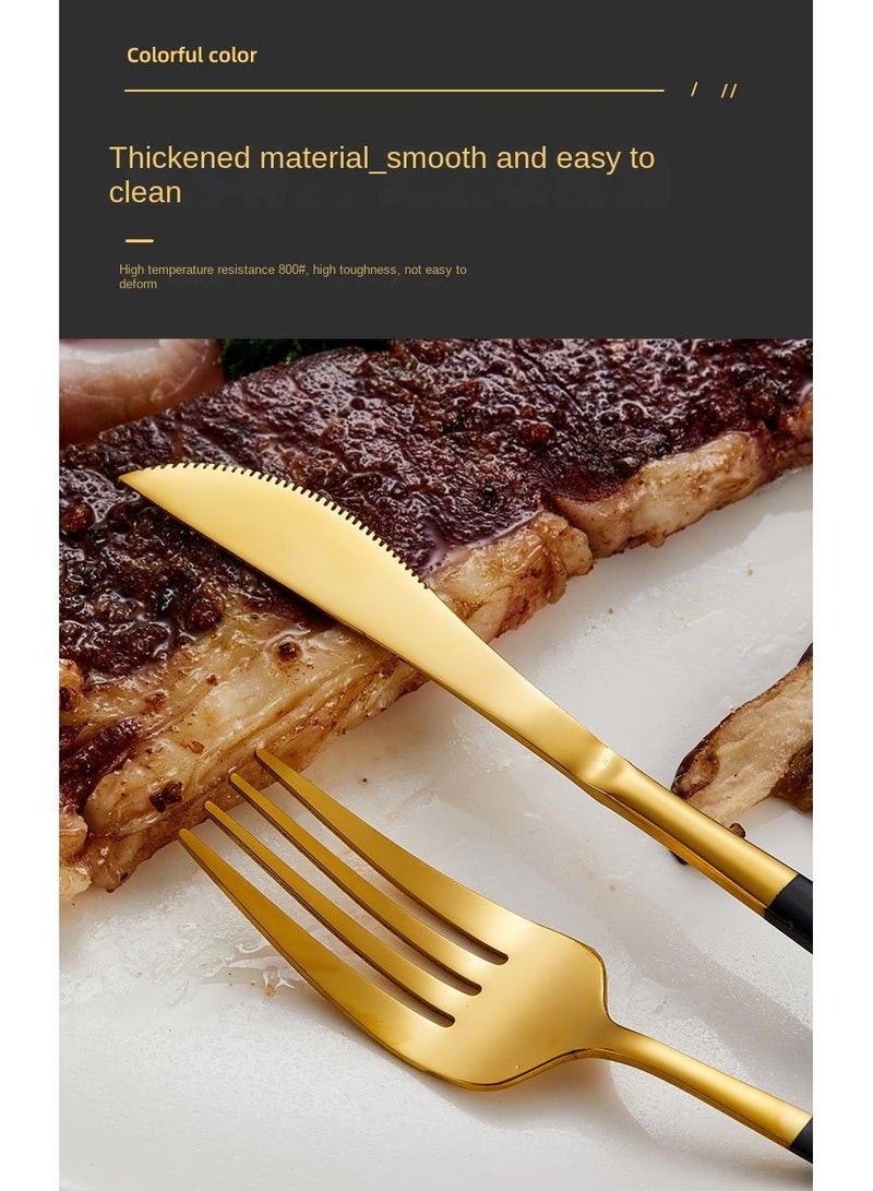 general 30-Piece Knife Fork Spoon Full Set Gold/Black - Image 4