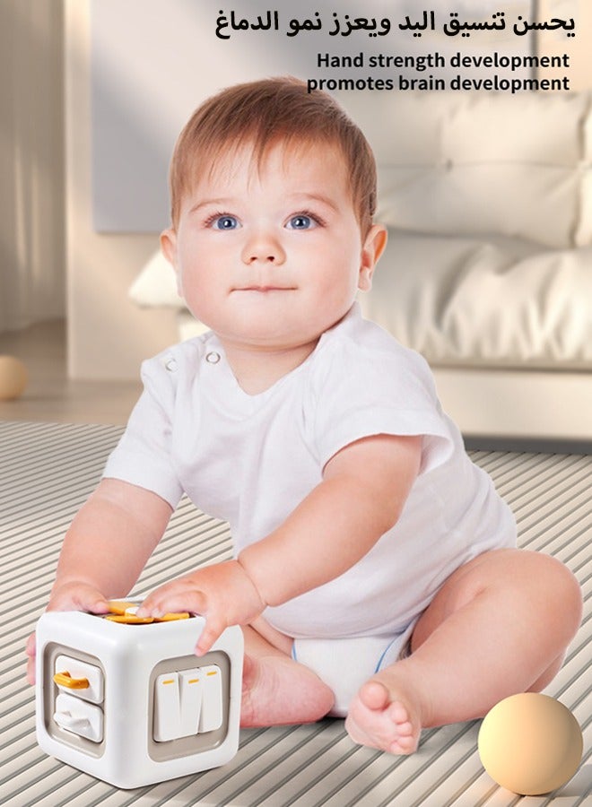 Children's Rubik's Cube Busy Ball Toy Rubik's Cube Busy Ball Montessori Early Education Baby Intelligence Training Hexahedron Busy Box ﻿Suitable for infants aged 6-24 months