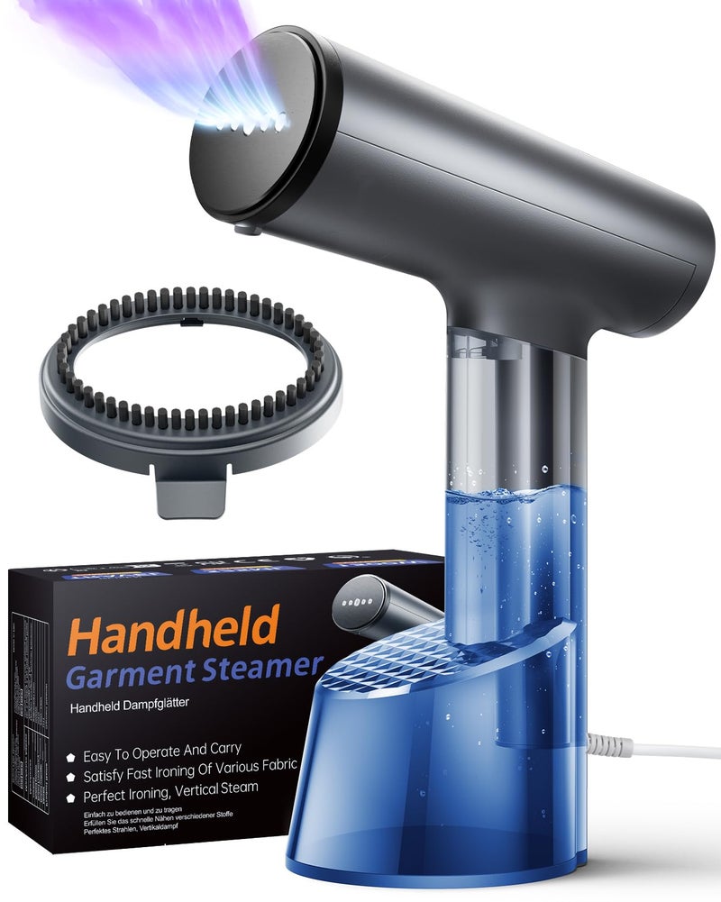 Clothes Steamer Handheld FMK Portable Garment Steamer Iron for Clothes with Tank for Vertical and Horizontal Steaming Fast Heatup Fast Wrinkle Removal Steamer Clothing Steam Generator Accessories