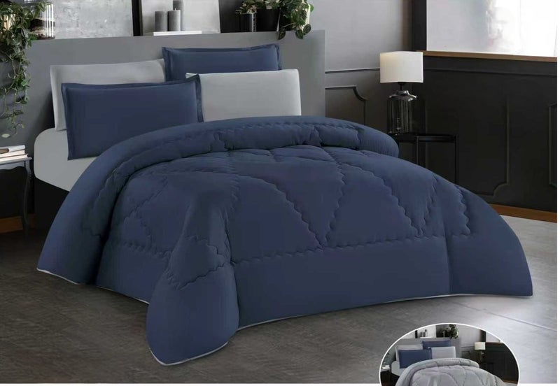 Modern-design solid-color bedspread set for a double bed (6 pieces), size 260x240 cm.