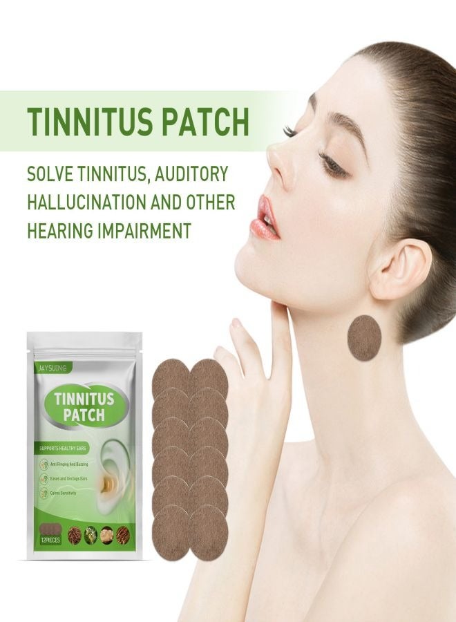 Jaysuing Tinnitus Relief for Ringing Ears, Tinnitus Relief Patches, Natural Herbal Formula Relieves Earaches, Improves Hearing& Boost Blood Circulation,Gives You a Peaceful Sleep 12 PCS - Image 2