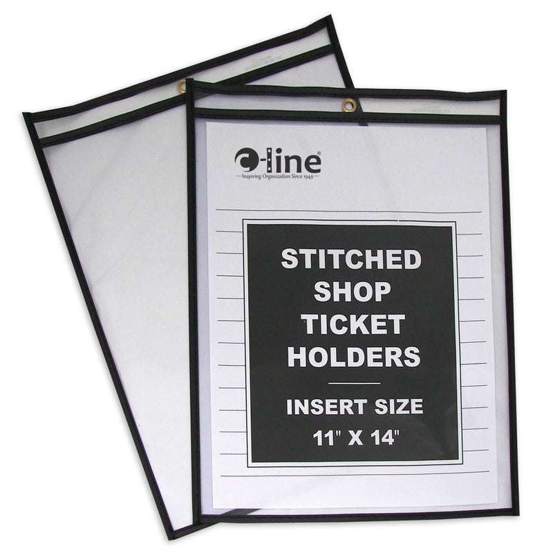 C-Line Stitched Shop Ticket Holders, Both Sides Clear, 11 x 14 Inches, 25 per Box (46114) - Image 1