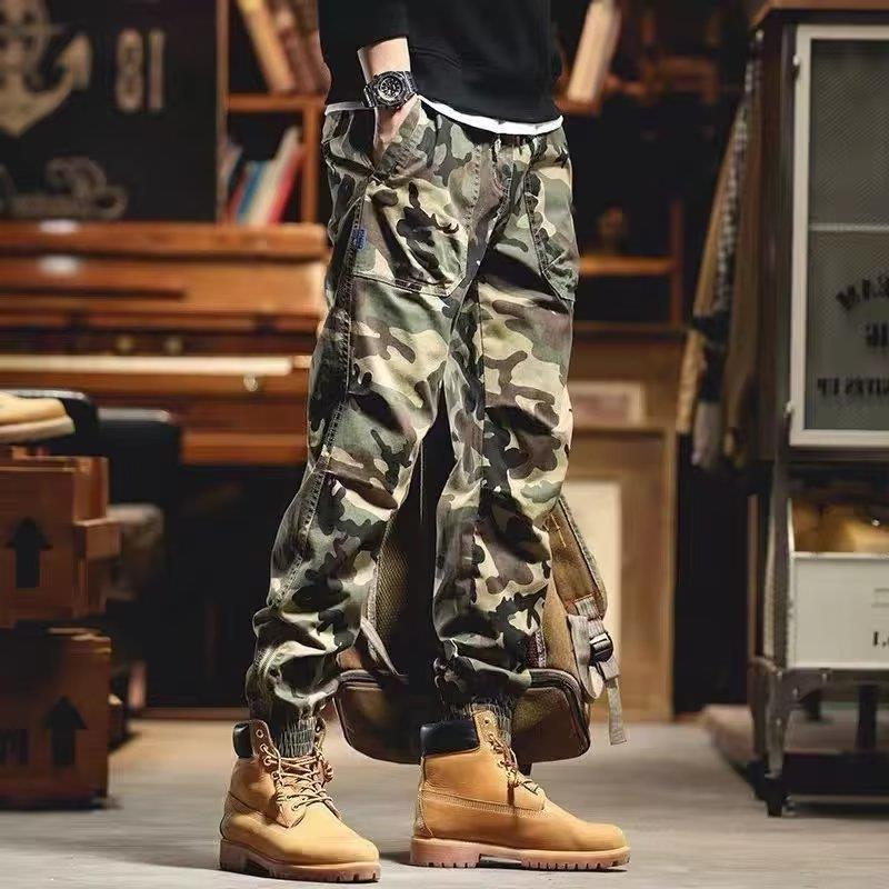 Vintage Army Green Cordwork Pants Men'S Trendy Brand Pants Casual Pants Men'S Multi-Pocket Camouflage Cordwork Pants - Image 1