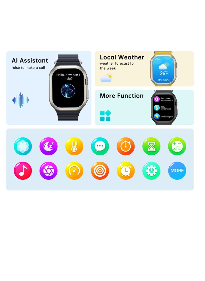 AROAQ - W800 Ultra Ultimate Smart Watch  2.05 Inch Screen Display 380mAh Battery AI Assistance Bluetooth Wireless Charging Smart Watch - Image 1
