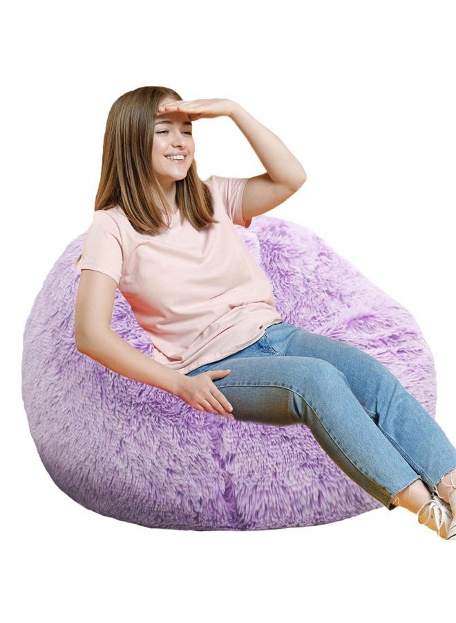 Kisoy 3FT Fluffy Bean Bag Chair, Faux Fur Comfy BeanBag for Organizing Plush Toys or Textil for Adults Teens Kids Girls, Lavender - Image 1