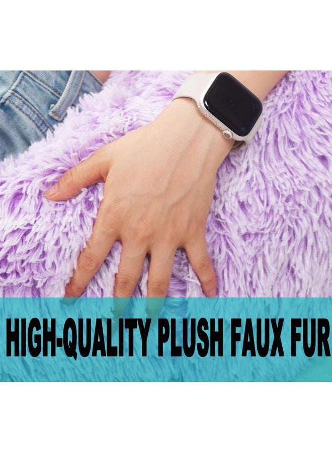 Kisoy 3FT Fluffy Bean Bag Chair, Faux Fur Comfy BeanBag for Organizing Plush Toys or Textil for Adults Teens Kids Girls, Lavender - Image 5