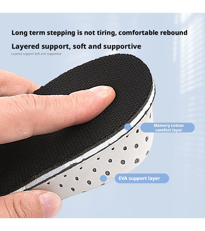 Black 1.57inch EVA Insole Half Pads Breathable Shock Absorbing Height Increasing Insoles - Image 2
