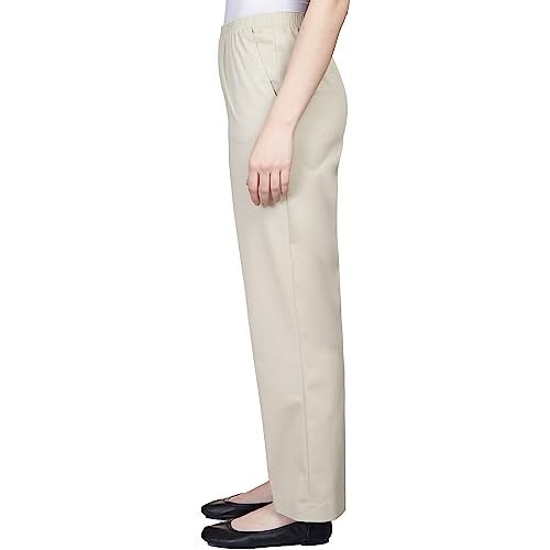 Alfred Dunner Women's All Around Elastic Waist Cotton Short Twill Pants, Stone, 12 - Image 5