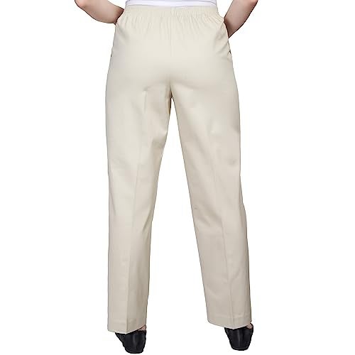 Alfred Dunner Women's All Around Elastic Waist Cotton Short Twill Pants, Stone, 12 - Image 3