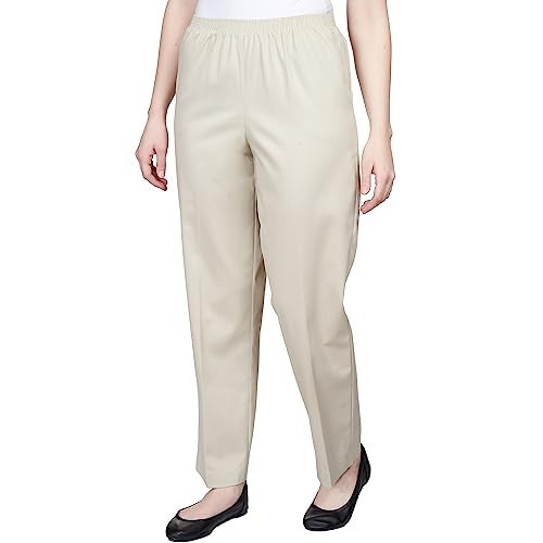 Alfred Dunner Women's All Around Elastic Waist Cotton Short Twill Pants, Stone, 12 - Image 4