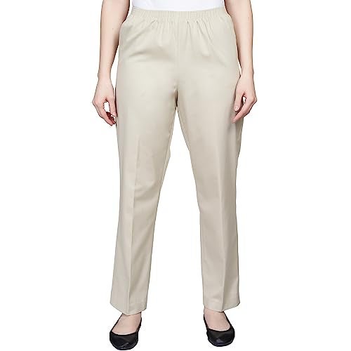Alfred Dunner Women's All Around Elastic Waist Cotton Short Twill Pants, Stone, 12 - Image 2
