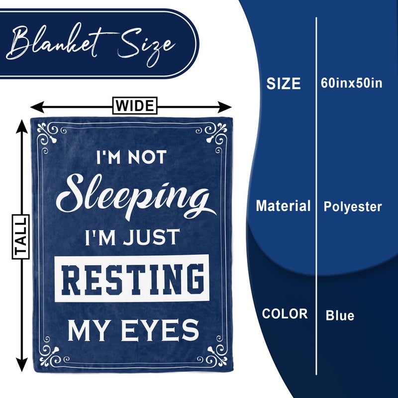 Kituzol Funny Birthday Gift for Men, Father's Day Dad Gifts, 70th Gift for Men, I'm Not Sleeping, I'm Just Resting My Eyes, Retirement Present for Grandpa, Dad Husband Blanket, Nap Blanket (50" x 60") - Image 5