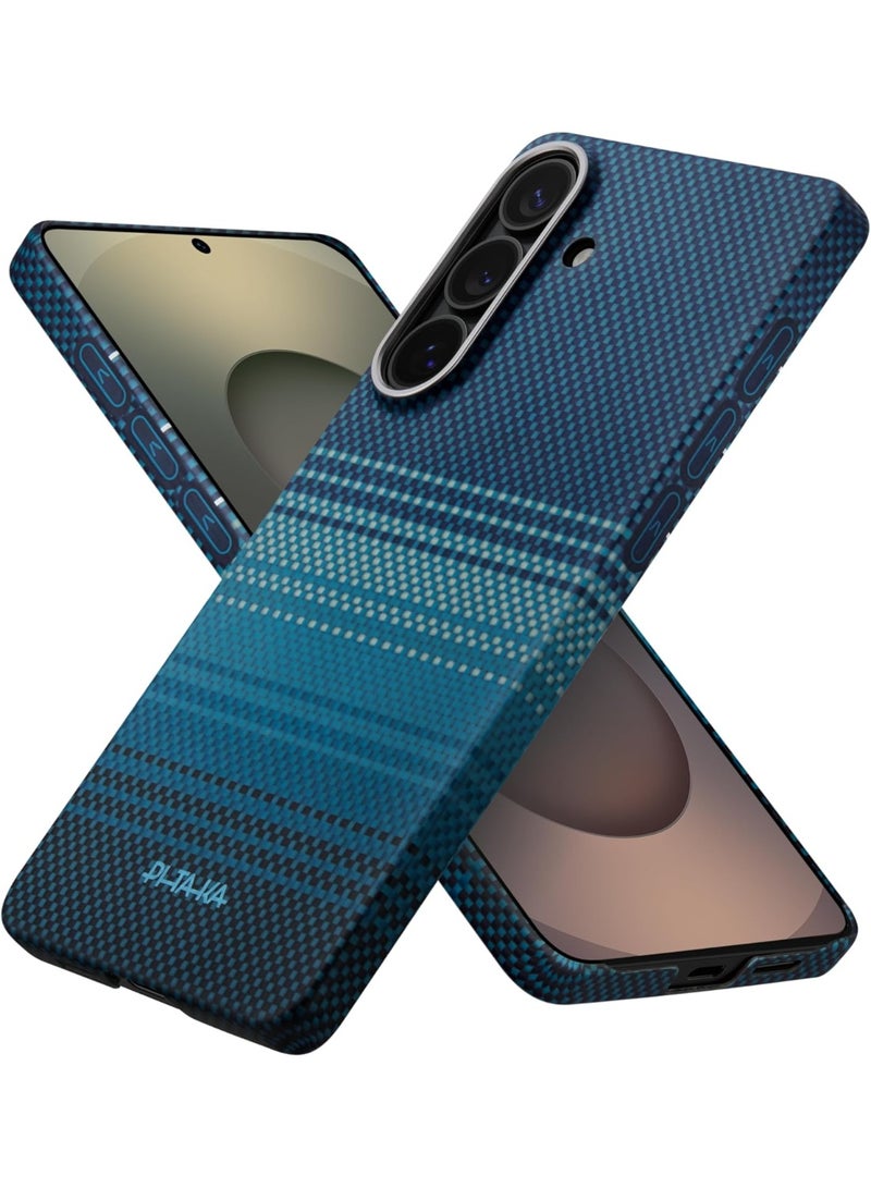 pitaka for S26 Case, 6.3 Inch, Compatible with MagSafe, Ultra-Slim Samsung Galaxy S26 Case with Aaron Button, 1500D Aramid Fiber Woven [Edge Case - Moonrise] - Image 1