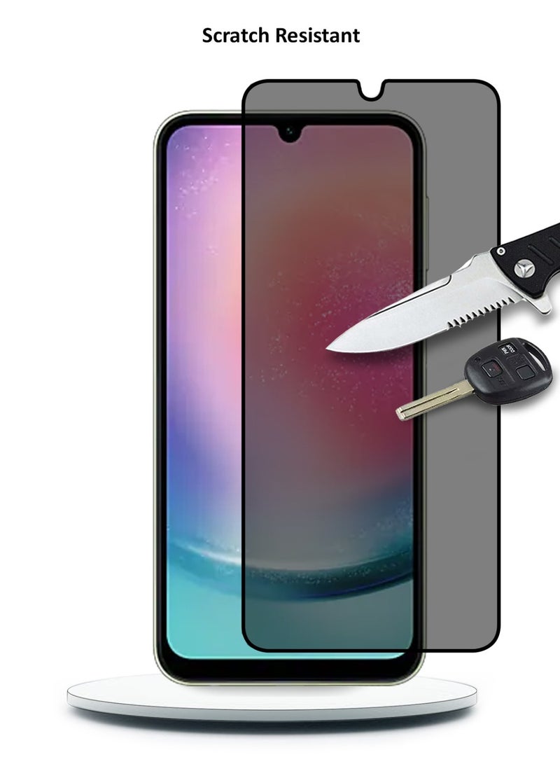 Techie HD Privacy Tempered Glass Screen Protector for Samsung Galaxy A24   - Anti Bubbles 9H Hardness 0.33 mm Rounded Edges Easy Installation - Image 4