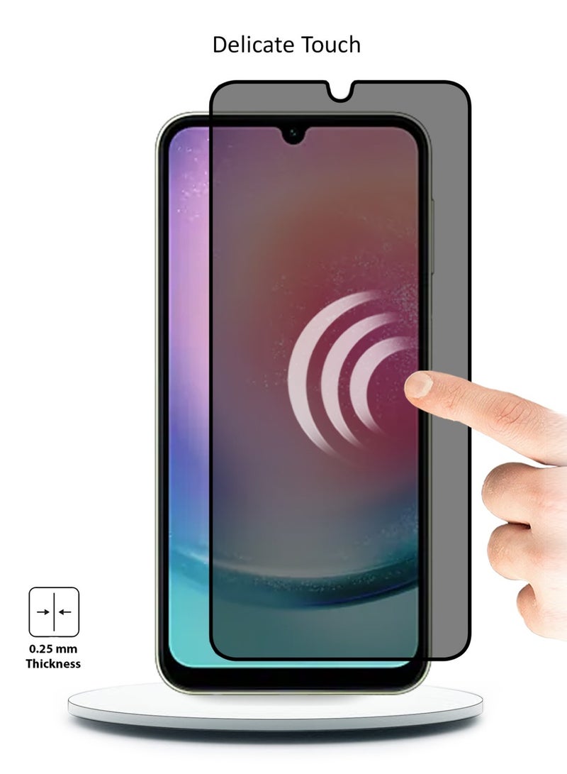Techie HD Privacy Tempered Glass Screen Protector for Samsung Galaxy A24   - Anti Bubbles 9H Hardness 0.33 mm Rounded Edges Easy Installation - Image 3
