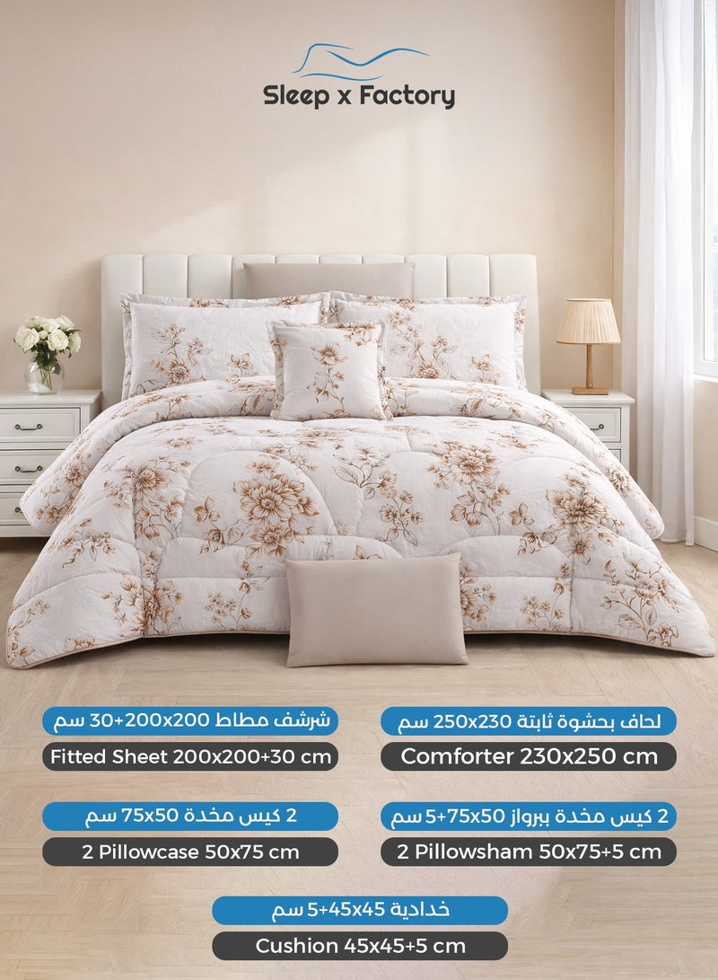سليب × فاكتوري طقم مفرش سرير 7 قطع مايكروفايبر فاخر – يناسب سرير كينج مقاس 200×200 سم - Image 2