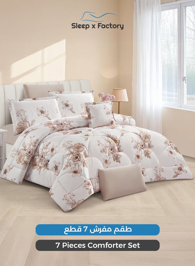 سليب × فاكتوري طقم مفرش سرير 7 قطع مايكروفايبر فاخر – يناسب سرير كينج مقاس 200×200 سم - Image 1