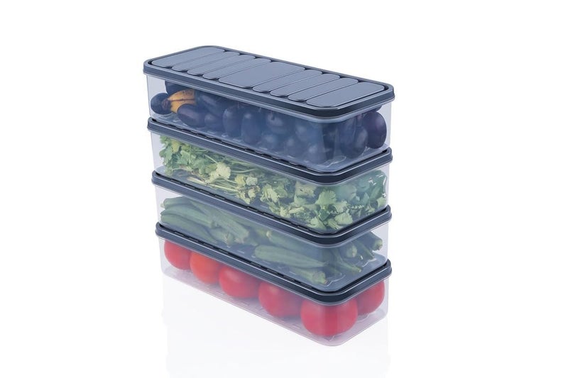 Clazkit Airtight Plastic Storage Containers Set for Kitchen | Stackable Pantry Organizers & Fridge Storage Boxes | Leak-Proof, Durable & Space-Saving Kitchen Accessories, 1200ml Pack of 4 - Image 3