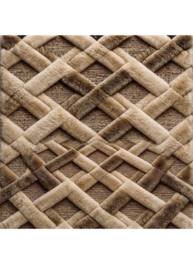 Premium 7D Carpet Alternative, Woven Lattice Design with 3D Visual Effect, Washable & Anti-Slip - Size 180x280 cm - Image 3