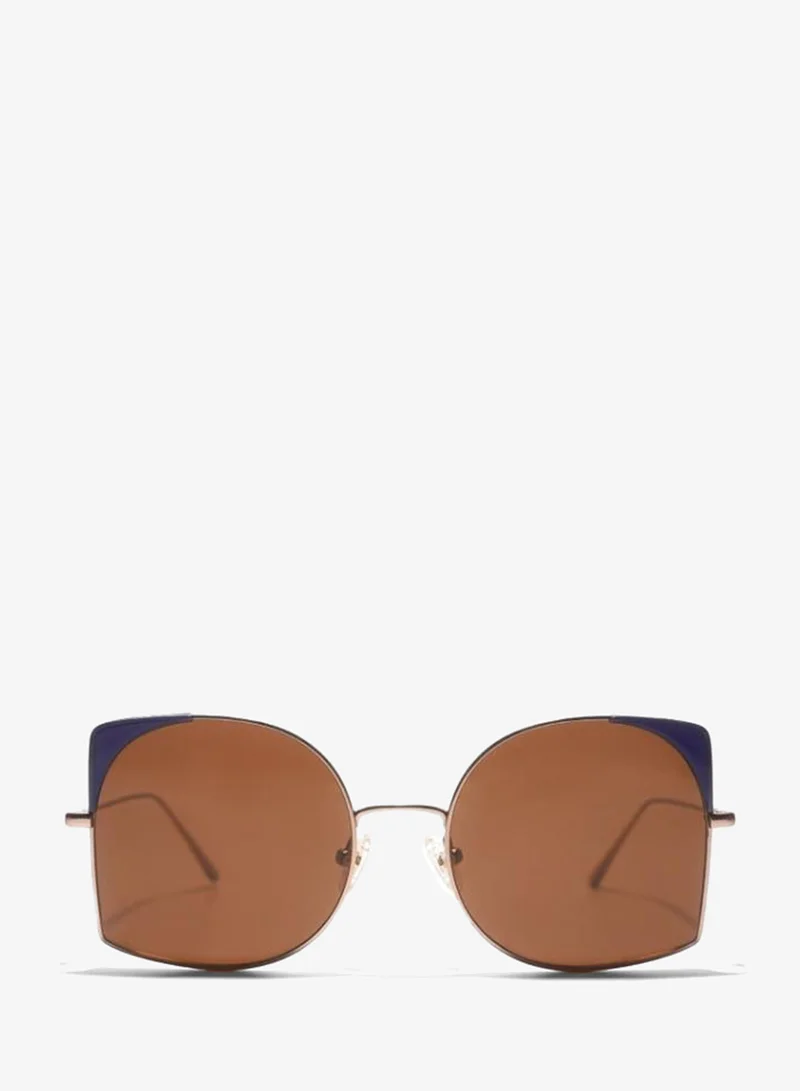 30Sundays DELAUNAY -La French Collection Women Brown Sunglasses - Frame Material: Metal + Acetate - Lens Color: Brown- Frame Color: Rose Gold - Full Rim