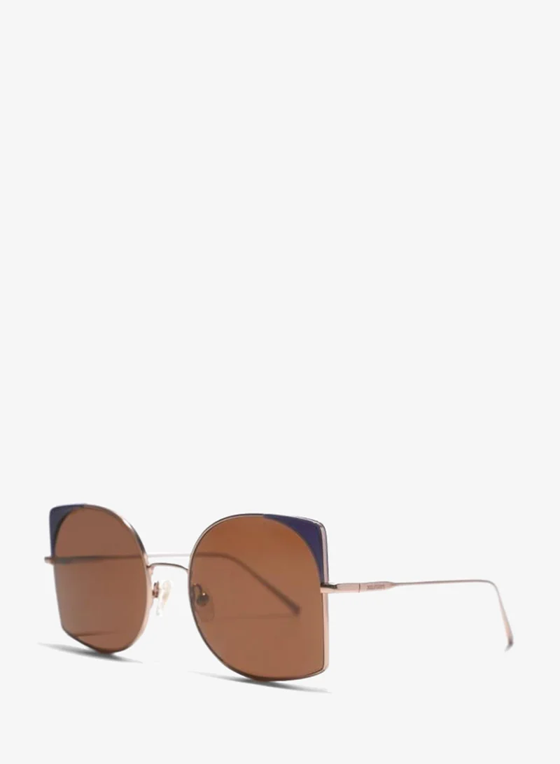 30Sundays DELAUNAY -La French Collection Women Brown Sunglasses - Frame Material: Metal + Acetate - Lens Color: Brown- Frame Color: Rose Gold - Full Rim